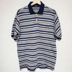 【再値下】オールドユニクロ OLD UNIQLO　ネイビー ボーダーポロシャツ