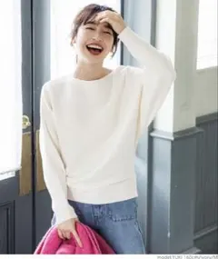 【新品タグ付き】coca ボートネックドルマンニット　アイボリー