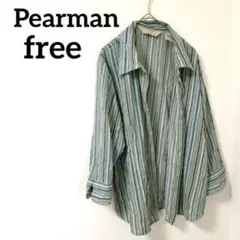 Pearman【free】ストライプ柄オーバーサイズシャツ ユニセックス