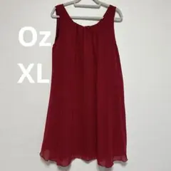 Oz ドレス パーティ ノースリーブ ワインレッド プリーツ XL