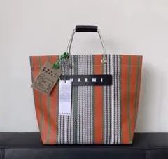 【新品】MARNI MARKET ストライプ トートバッグ オレンジ系のサムネイル