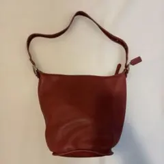 D451/COACH コーチ ショルダーバッグ レッド バケツ型 9953 - メルカリ