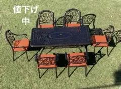 【未使用】ガーデンテーブルと8つ椅子Cセット　引き取り優先　岐阜県山県市 未使用】ガーデンテーブルと8つ椅子Cセット 引き取り優先 岐阜県山県市