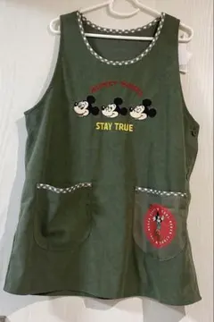 ミッキーマウス　エプロン　コーデュロイ　ディズニー