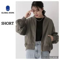 新品タグ付 撥水軽やかMA-1￼￼ブルゾン カーキ78 グローバルワーク