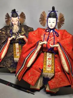 古い雛人形　右大臣左大臣