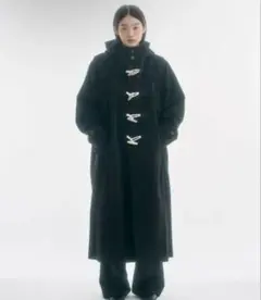ロング丈 ダッフルコート ブラックのサムネイル