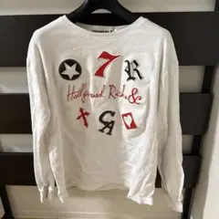 Hollywood Rich & エンボス グラフィックプリント長袖カットソー