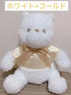 ディズニー　くまのプーさん　ホワイトゴールド　赤ほっぺ　ぬいぐるみ　クリスマス