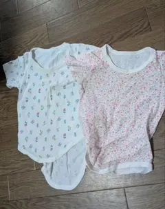 ベビー肌着 2点セット 白 ピンク