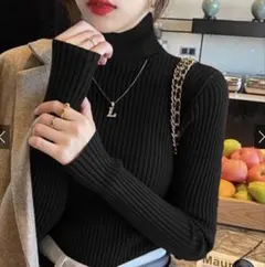 GRL白石麻衣 タートルネックリブニットトップス[k8534v]