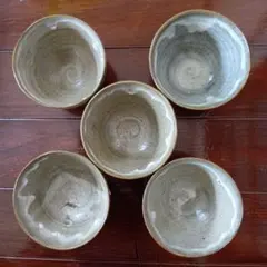 陶器製湯飲み 5個セット【益子焼】
