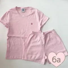 新品未使用 プチバトー 半袖パジャマ 6ans ピンクミラレ