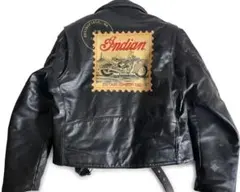 Indian Motorcycleデザインレザーライダースジャケット Lのサムネイル