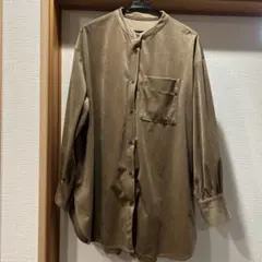 シャツ　ブラウン　コーデュロイっぽい　サイズS〜M