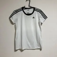 adidas ホワイト ストライプ Tシャツ