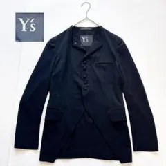Y's ワイズ テーラードジャケット 変形 くるみボタン 黒のサムネイル