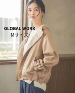 GLOBAL WORK フード付きマウンテンパーカー Mサイズ ベージュ