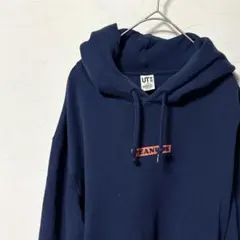 UNIQLO UT スヌーピー ピーナッツ プリント パーカー ネイビー M
