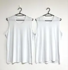 しまむら ファイバードライ 丸首タンクトップ 白 Lサイズ 2枚