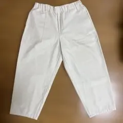 GU ジーユー ワイドテーパードパンツ ベージュ XL ウエストゴム