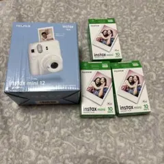 FUJIFILM instax mini12 クレイホワイト　フィルム 30枚