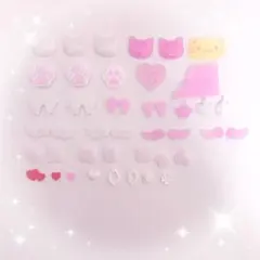 ネイルパーツ ネイル 量産型 地雷系 平成女児 肉球 猫 ピンク 【3】のサムネイル