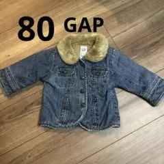 80 GAP Gジャン デニムジャケット　ファー　男女兼用