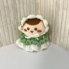 ヘッドドレス＆ドレス(グリーン) ちいかわ おすわりぬいぐるみ 編み物 ㊽