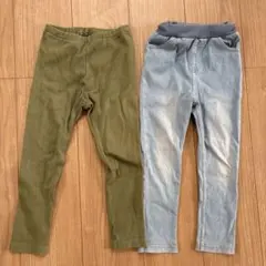 petit main キッズ パンツ100、UNIQLOパンツ110 2枚セット