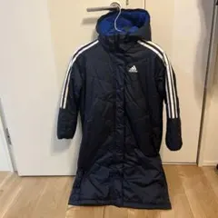 adidas ベンチコート フード付き ネイビー 130