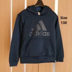 【値下げ】adidas ネイビー フード付きパーカー