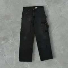90s DAKOTA ダックダブルニーペインターパンツ ブラック ギミック加工