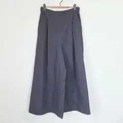 グローバルワーク ワイドパンツ ガウチョ ブラック L 大きめ シンプル