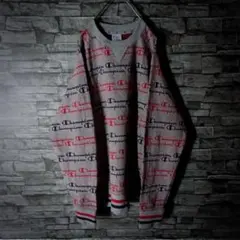 チャンピオントレーナー 総ロゴ くすみカラー 前V リブライン サイドリブ