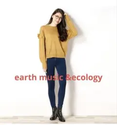 【新品未使用】earth music &ecology肩フリルボリューム袖ニット