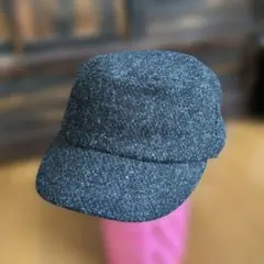 ハリスツイード　ウール混 ワークキャップ グレー メンズのサムネイル