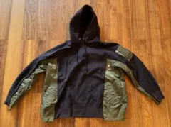 【希少】Sacai&NIKE コラボパーカー ネイビー/オリーブ　XL