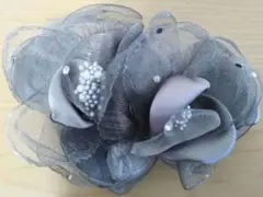 グレー シフォン コサージュ