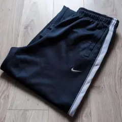 00s NIKE ワイドトラックパンツ スウッシュ刺繍 サイドライン y2k