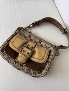コーチ ショルダーバッグ 1495 ソーホー ゴールド シグネチャー 良品