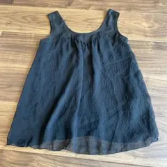 musemuse　ブラック　シフォン　タンクトップ　トップス　キャミソールのサムネイル