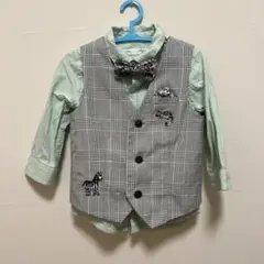 フォーマルシャツ 刺繍ベスト 蝶ネクタイ付き