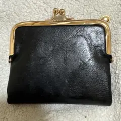 黒のレザーがま口コインケース