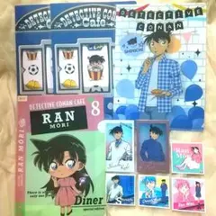 工藤新一 毛利蘭 紙類 10点セット③ クリアファイル ブロマイド ステッカー