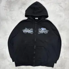PIKO 00s ジップパーカー 裏ボア ブラック XL ストリート Y2K