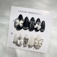 ラメブラック シアーラメホワイト フレンチガーリースナ系 y2k韓国ネイル