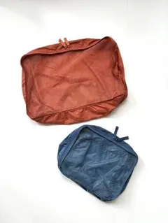【無印良品】旅行用ポリエステルたためる仕分けケースMオレンジSブルー2点セット