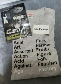 age factory tシャツ テキスト バンt AF y2k グレー - メルカリ