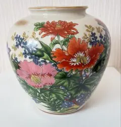 花柄 陶器 花瓶 和風 インテリア 19cm フラワーベース ヴィンテージ